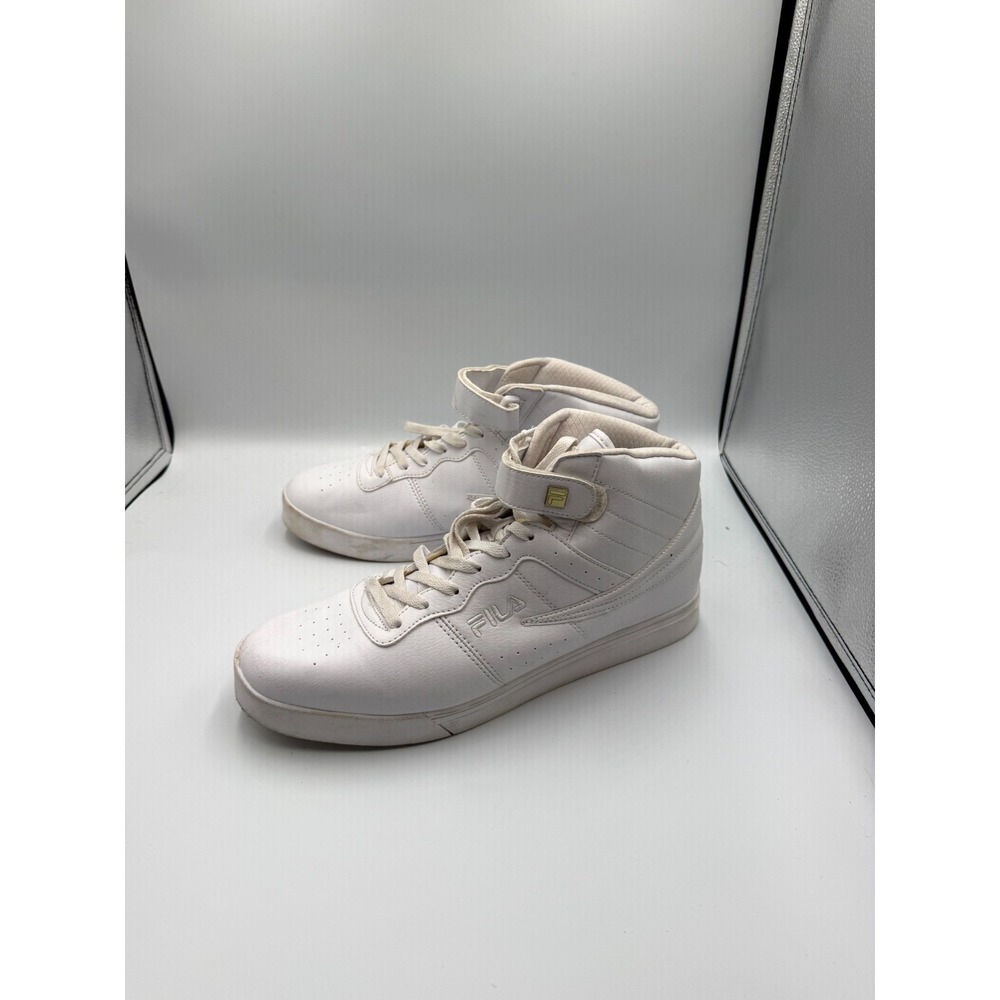 FILA Vulc 13 Mid Plus 1SC60526-103 Mens 13 Sneaker White Silver Basketball Shoes